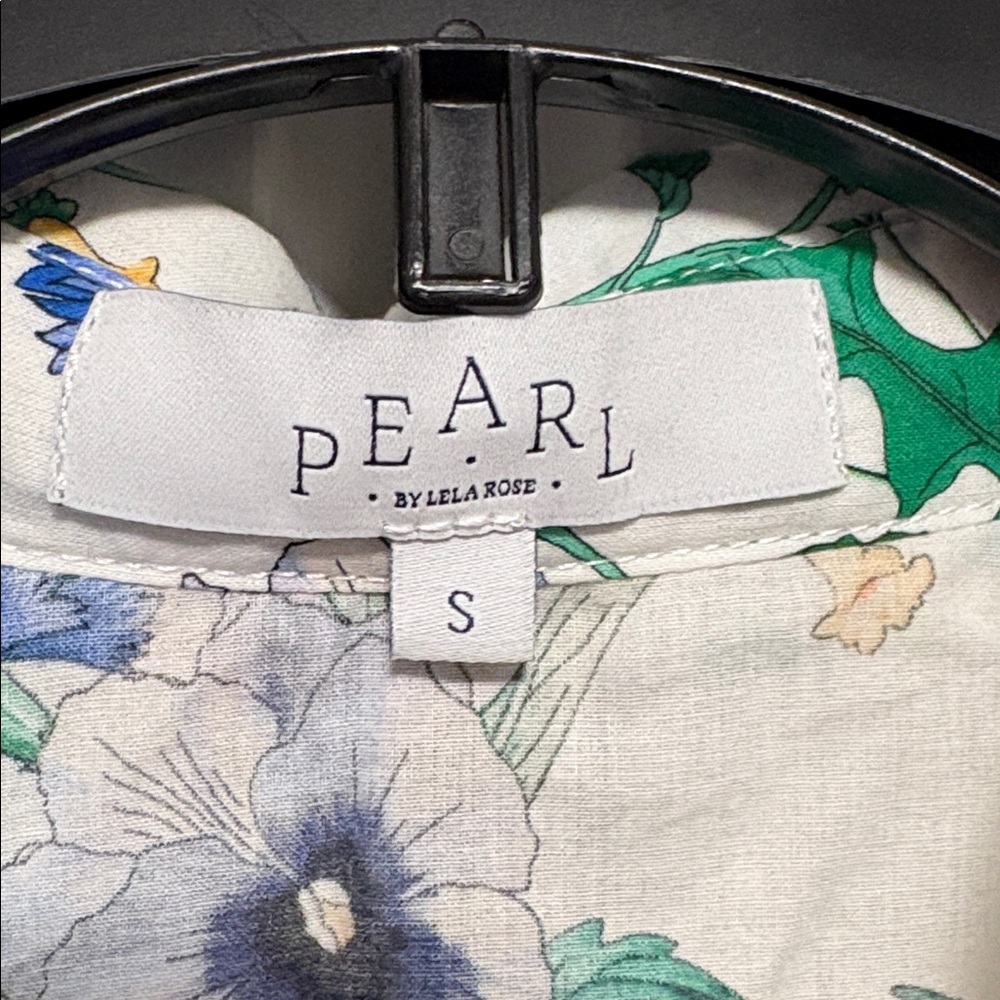 NWOT [Pearl by Lela Rose] Floral Flounce Sleeved Button-Up Shirt Dress Women’s S - Picture 10 of 11